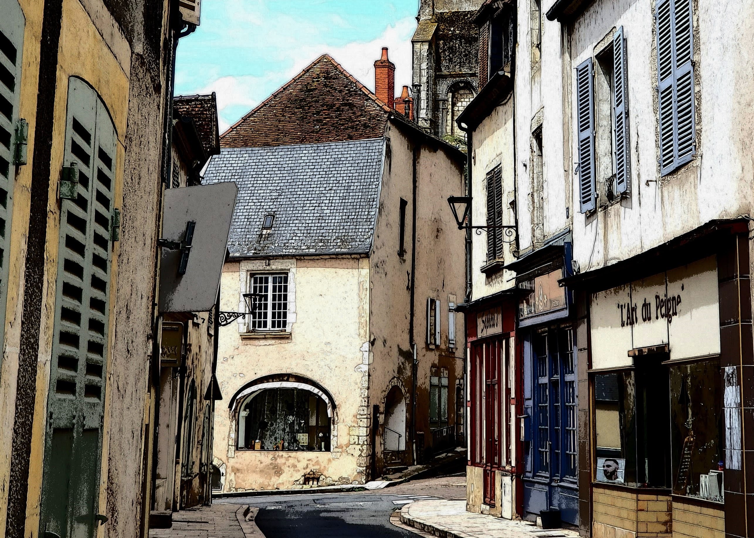 RUE DES HOTELLERIES ET CLOCHER gîte larbrenville la charité-sur-loire nièvre loire -crédits nathalie civard